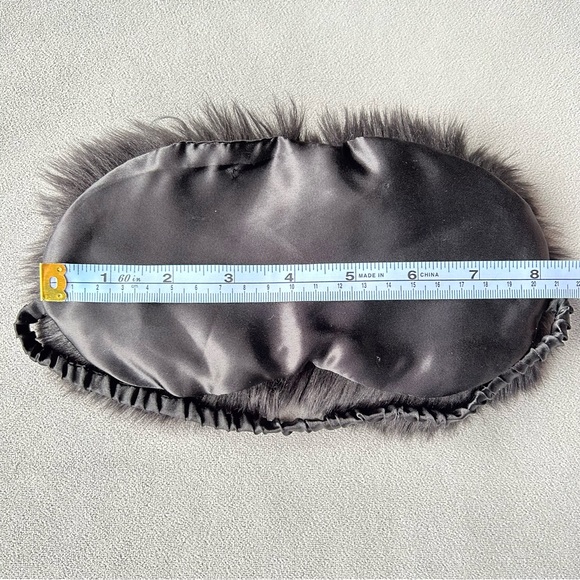 Faux Fur Eye Mask ~ Sleep Mask ~ Black - Picture 4 of 5